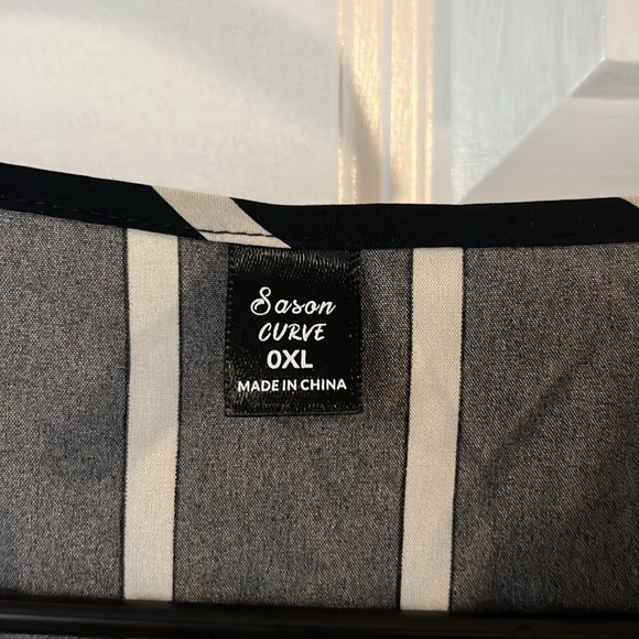 SHEIN Essnce Plus Striped Surplice Neck A-line Dress - Picture 2 of 3